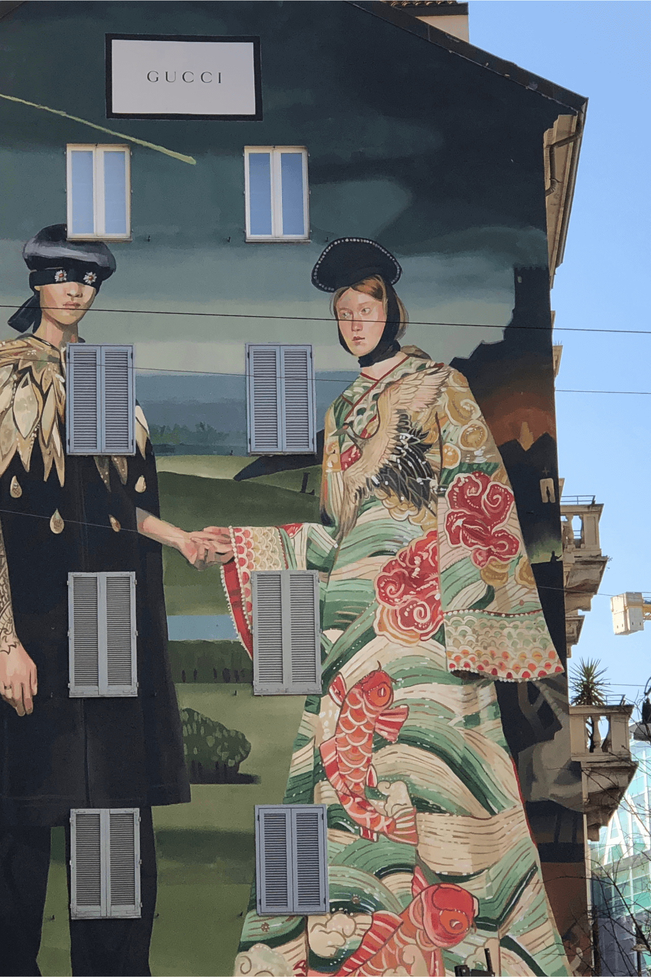 image of a fashion mural on the side of a building in Milan